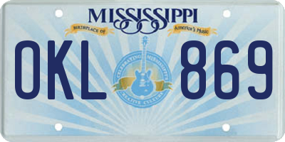 MS license plate OKL869