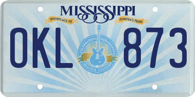 MS license plate OKL873