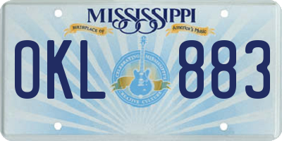 MS license plate OKL883