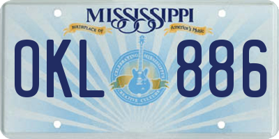 MS license plate OKL886