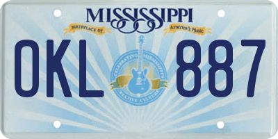 MS license plate OKL887