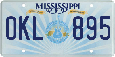 MS license plate OKL895