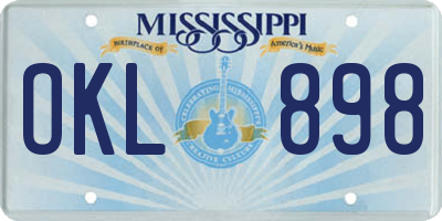 MS license plate OKL898