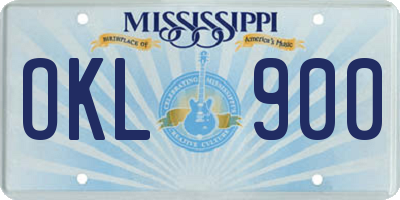 MS license plate OKL900