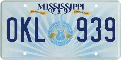 MS license plate OKL939