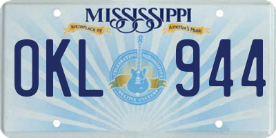 MS license plate OKL944