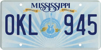 MS license plate OKL945
