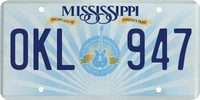 MS license plate OKL947