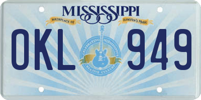 MS license plate OKL949
