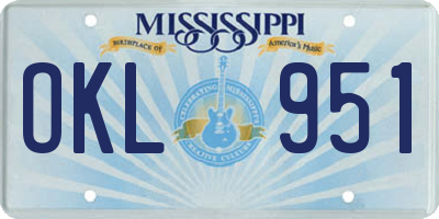 MS license plate OKL951