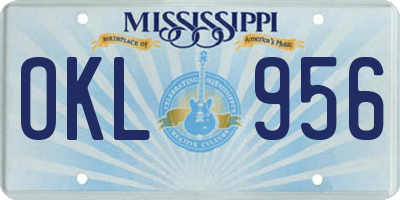 MS license plate OKL956