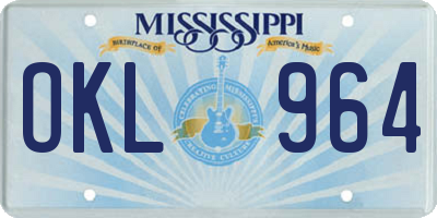 MS license plate OKL964