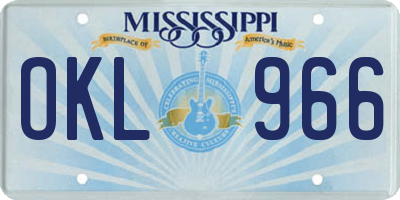 MS license plate OKL966