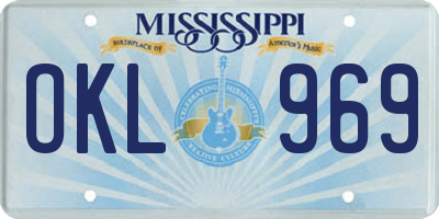 MS license plate OKL969