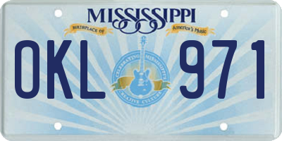 MS license plate OKL971