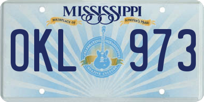 MS license plate OKL973