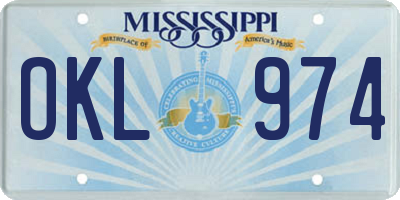 MS license plate OKL974