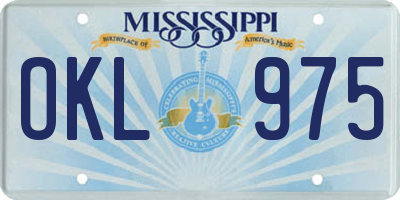 MS license plate OKL975