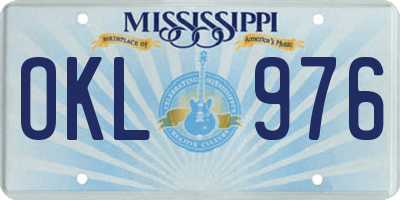MS license plate OKL976
