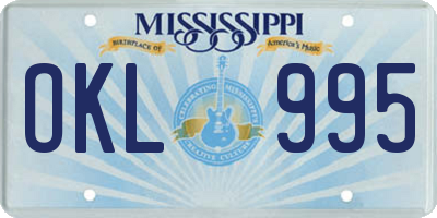 MS license plate OKL995
