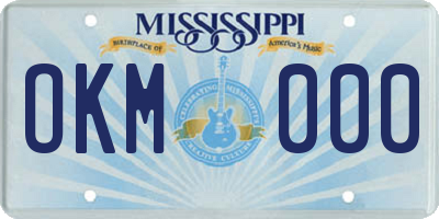 MS license plate OKM000