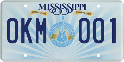 MS license plate OKM001