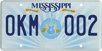 MS license plate OKM002
