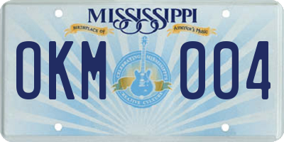 MS license plate OKM004