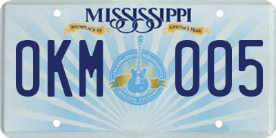 MS license plate OKM005