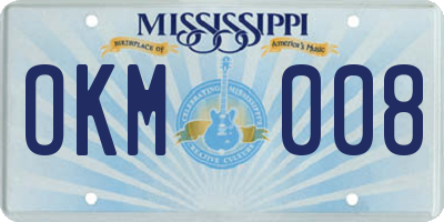MS license plate OKM008