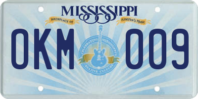MS license plate OKM009
