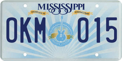 MS license plate OKM015