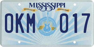 MS license plate OKM017