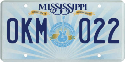 MS license plate OKM022
