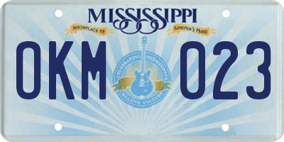 MS license plate OKM023