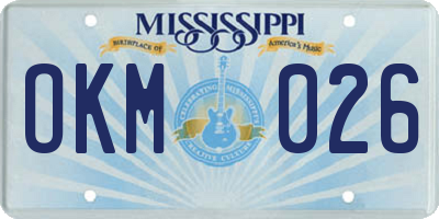 MS license plate OKM026