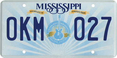 MS license plate OKM027