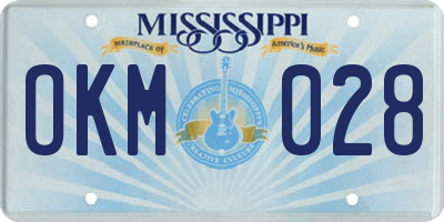 MS license plate OKM028