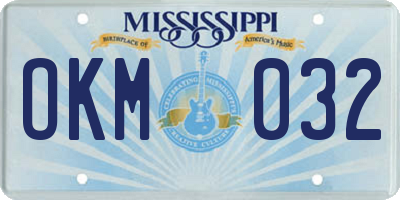 MS license plate OKM032