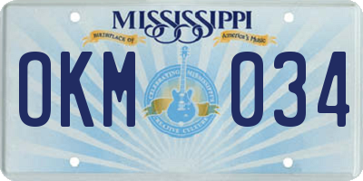 MS license plate OKM034