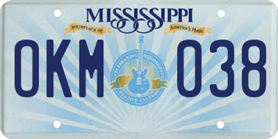 MS license plate OKM038