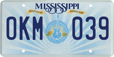 MS license plate OKM039