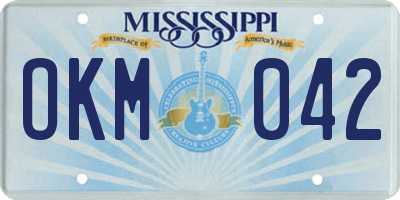 MS license plate OKM042