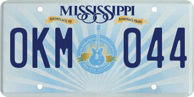 MS license plate OKM044