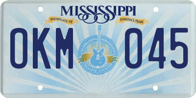 MS license plate OKM045