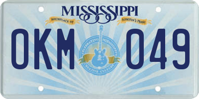 MS license plate OKM049