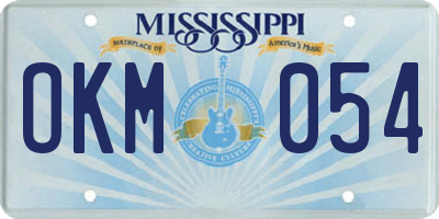 MS license plate OKM054