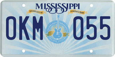 MS license plate OKM055