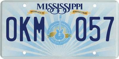 MS license plate OKM057