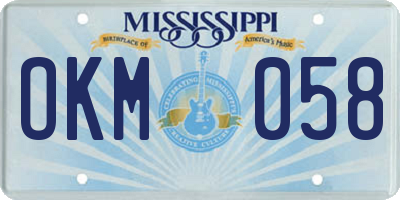 MS license plate OKM058